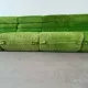 Modular green velvet corner sofa, 1970s