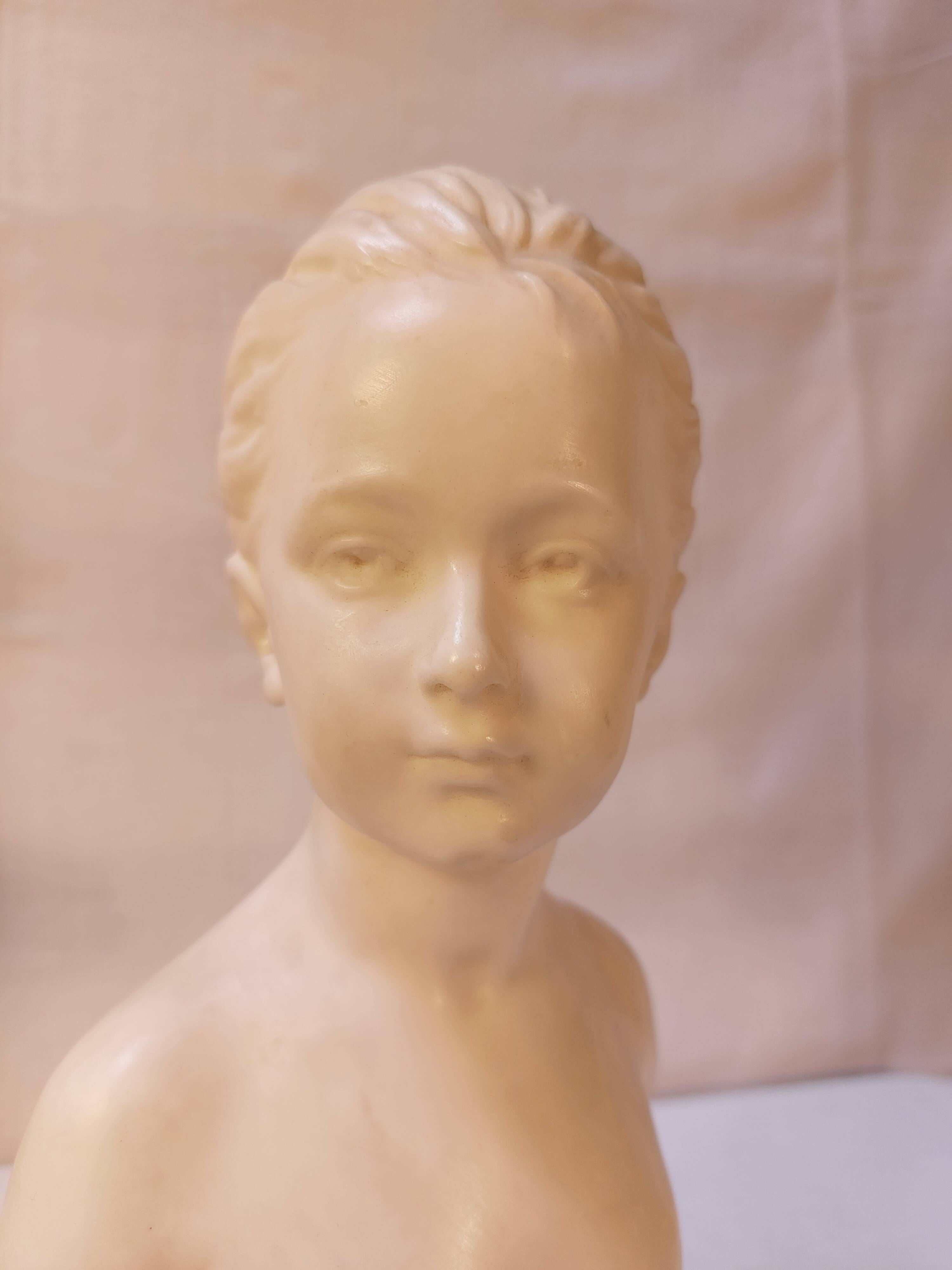 Wax bust "louyise brongniart" by miguel embil after houdon - 27 cm