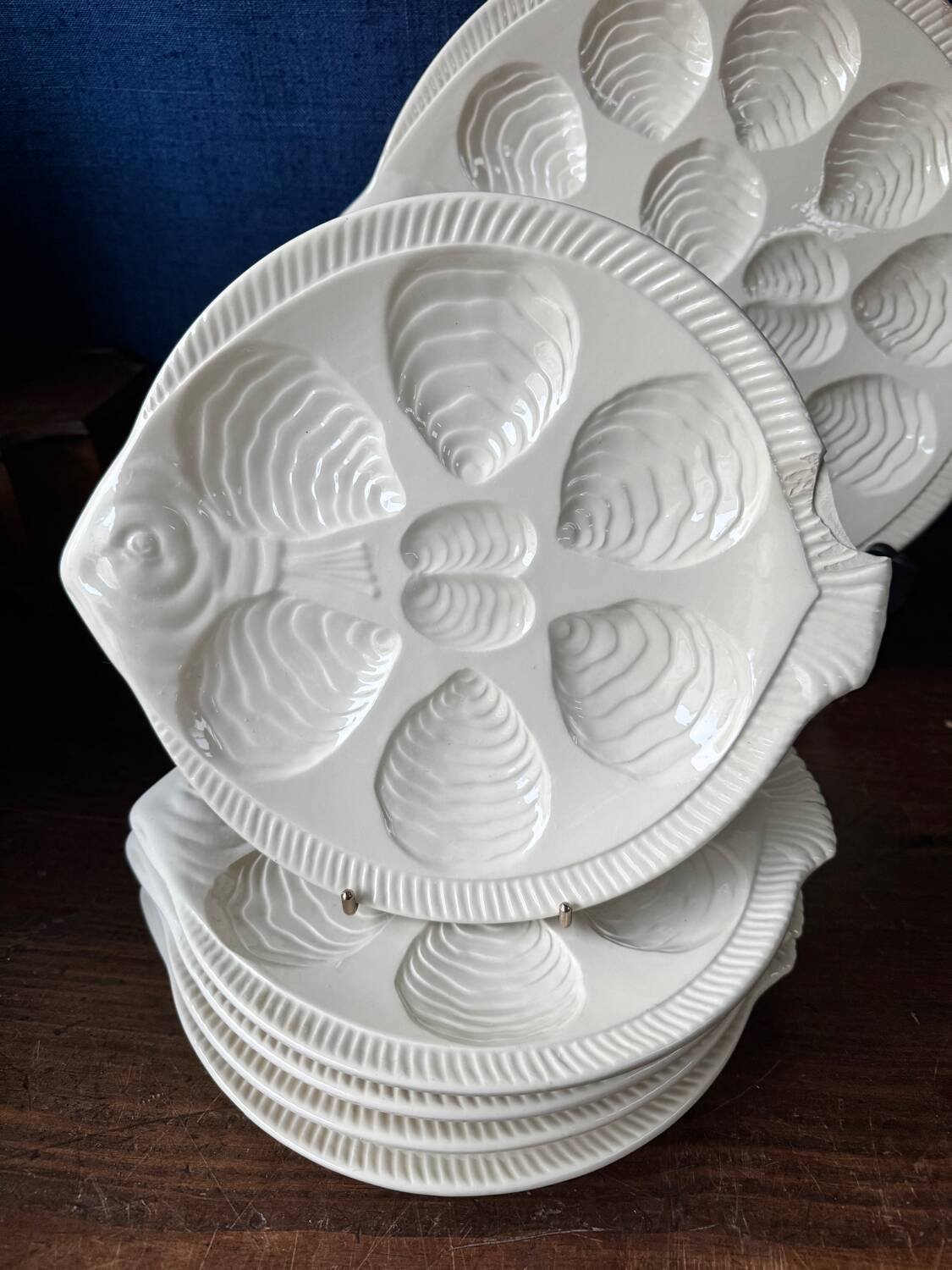Rare Art Deco turbo oyster set Boch La Louvière 1920