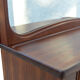 Vintage mid-century Danish mirror with tambour cabinet from 1950s 1960s. 46x67cm