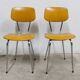 Pair of mustard-colored 70s welded Skai chairs