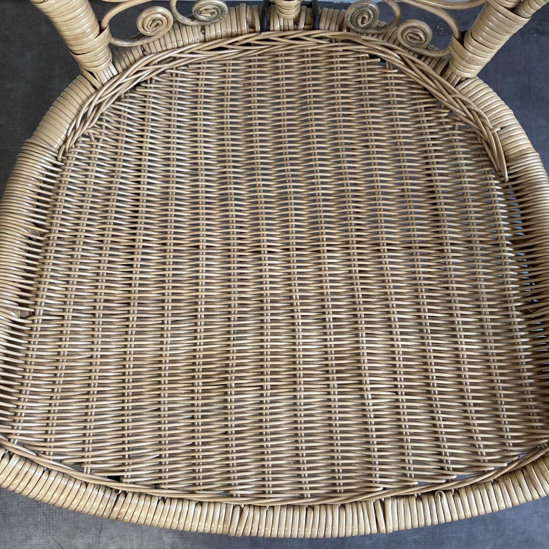 Vintage rattan chair bohemian volutes