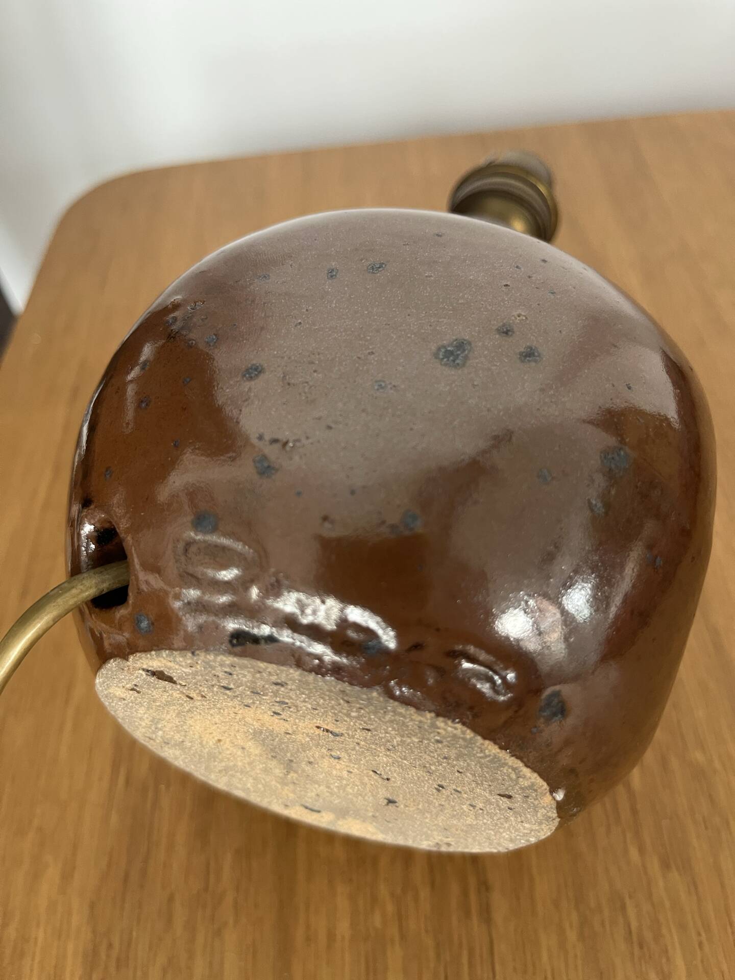 Stoneware lamp base signed Baudat