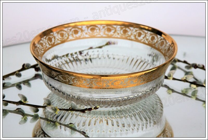 Large flared St Louis Crystal model Thistle gold.