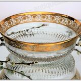 Large flared St Louis Crystal model Thistle gold.