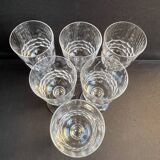 6 Blown and cut crystal water glasses – Art Nouveau