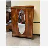 Antique - wardrobe, linen cupboard, inlays -