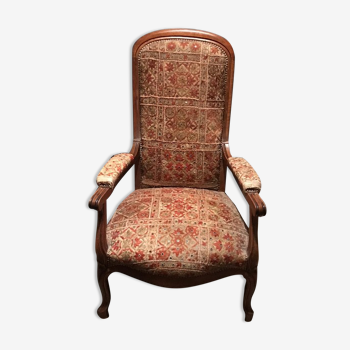 Voltaire armchair early 19th covered with Indian fabric