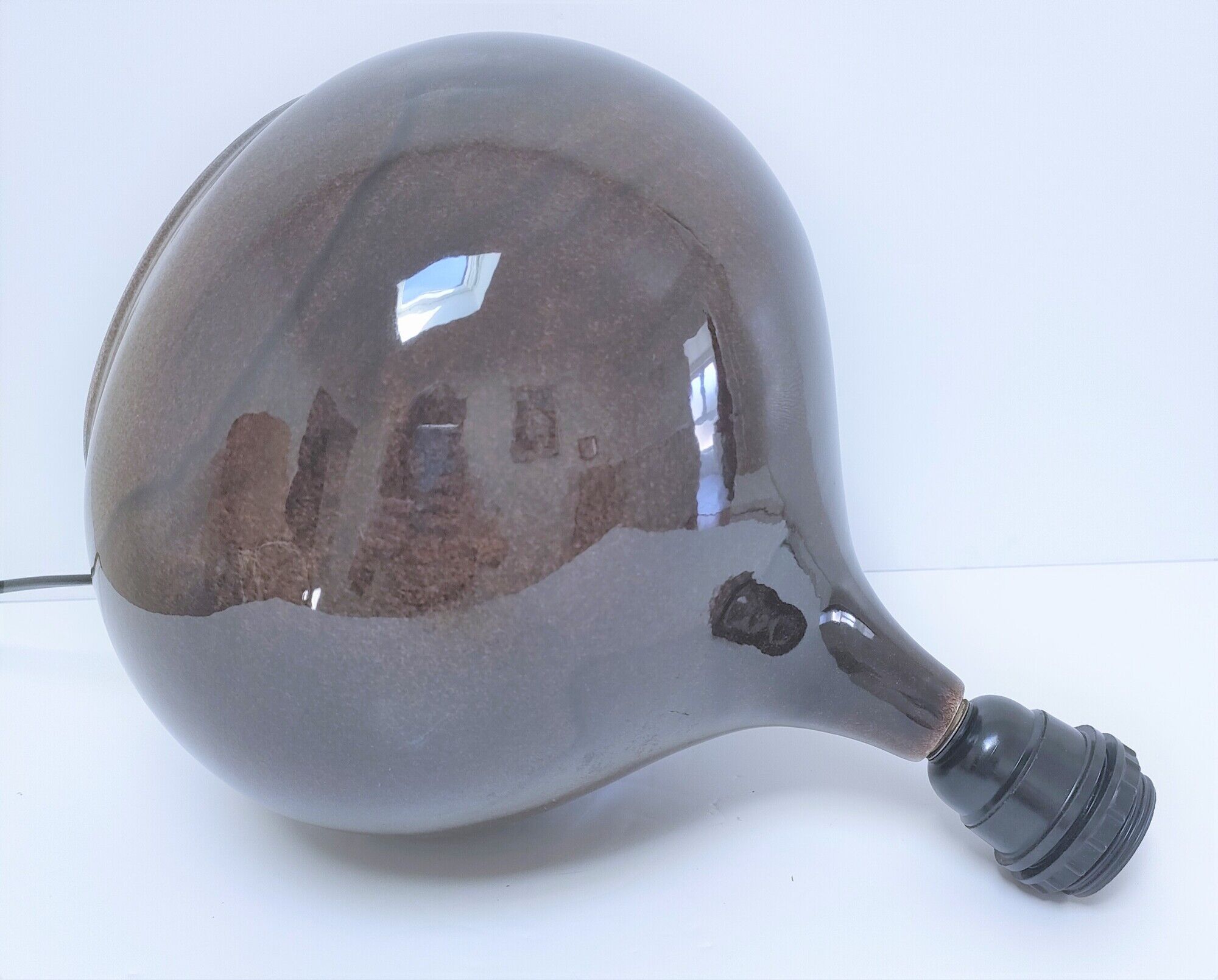 Lampe céramique signée abat-jour herbier hauteur 59 cm