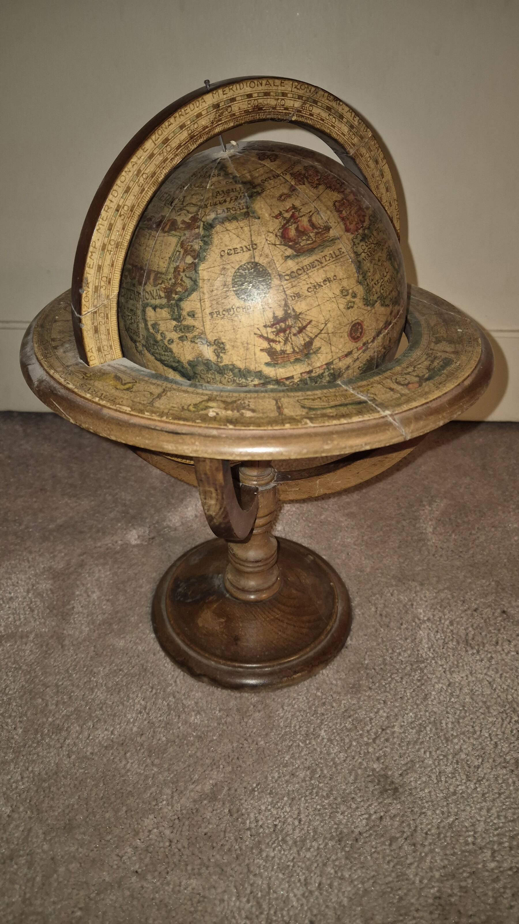 Mappemonde de bureau XIXème