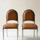 Set of 4 vintage tubular chrome chairs