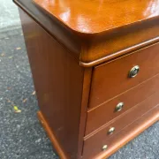Chest of drawers with 4 drawers in Louis Philippe style, stained cherry wood, 1980.