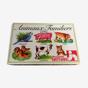 Vintage cardboard lotto farm animals