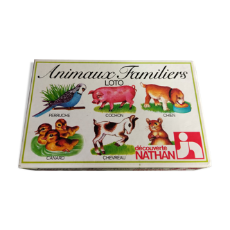 Vintage cardboard lotto farm animals