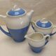 Vintage Ceranord coffee service pot coffee maker sugar bowl blue white