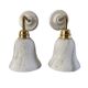 Pair of brass and opaline wall lights