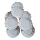 Lot de 8 assiettes en porcelaine à douze pans coupés – décor floral et