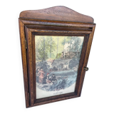 Small walnut key cabinet