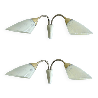 Pair of Large Vintage Modular Wall Lights, 50s