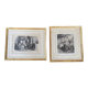 Pair of antique prints lithographs Célestin Nanteuil