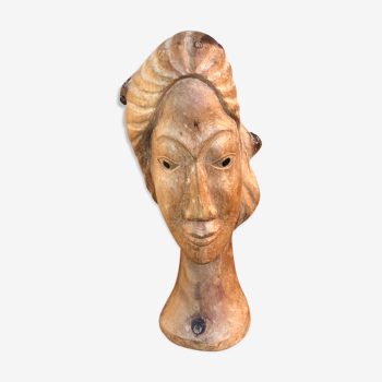 Wood head sculpture