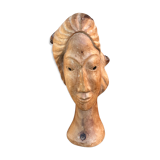 Wood head sculpture