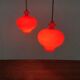 Mid-century Swedish space-age glass pendant lamp by Hans-Agne Jakobsson for Staff and Holmegaard, 1960s.