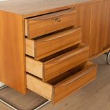 1950s sideboard, partly solid, walnut veneer, Bauhaus design, attributed to Franz Ehrlich