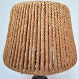 Wood lamp turned vintage rope blinds