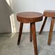 3 free-form oak tripod stools
