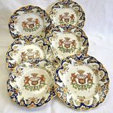 6 anciennes assiettes à dessert Desvres Fourmaintraux Rouen modèle Dinan 2