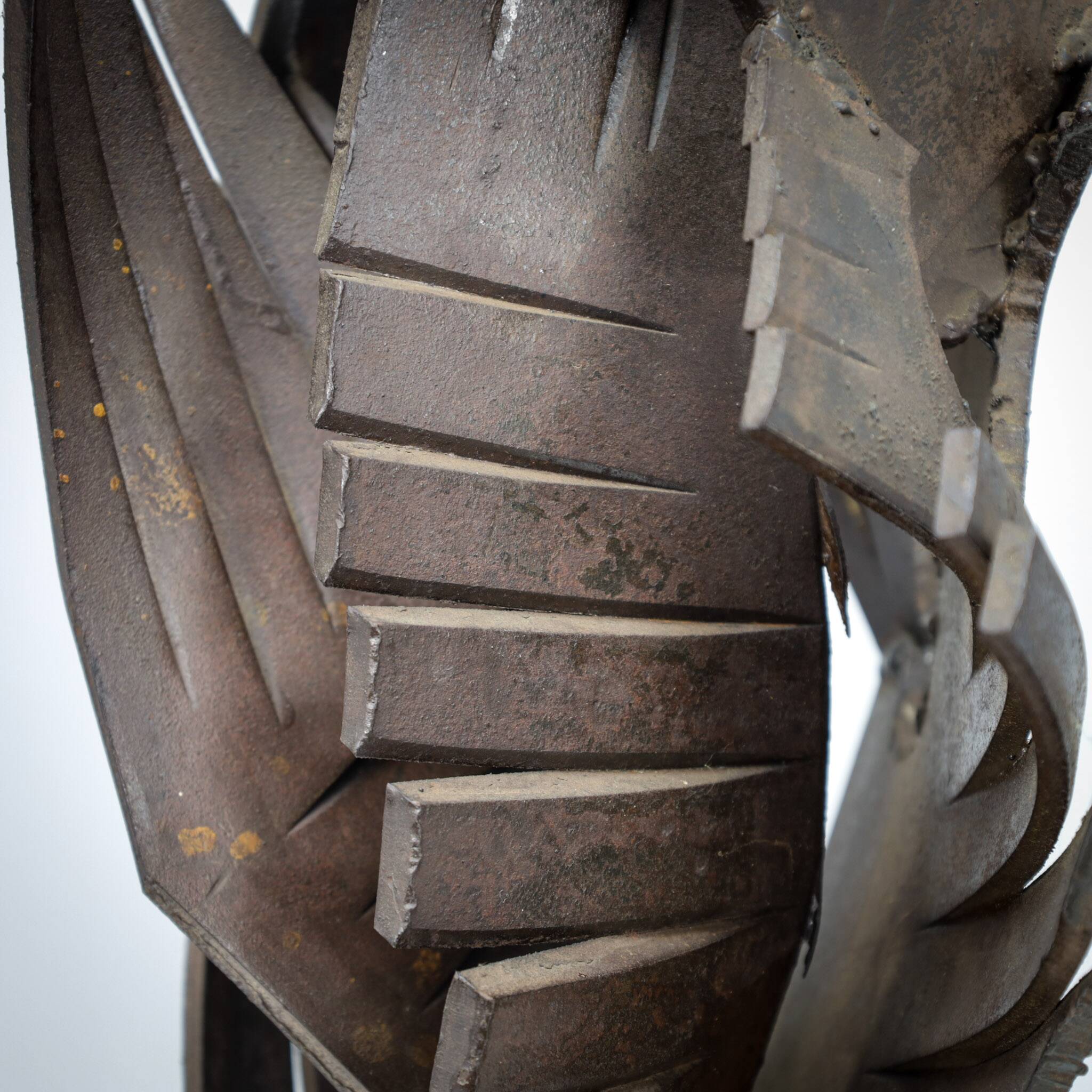 Brutalist abstract iron sculpture, signed CH, Netherlands, 1960s