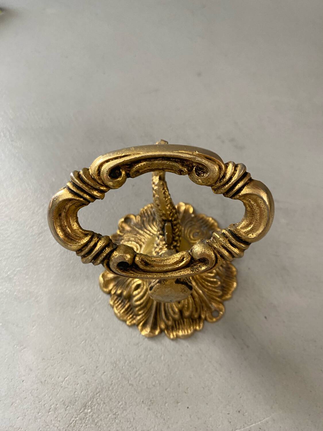 Vintage golden brass dolphin coat rack