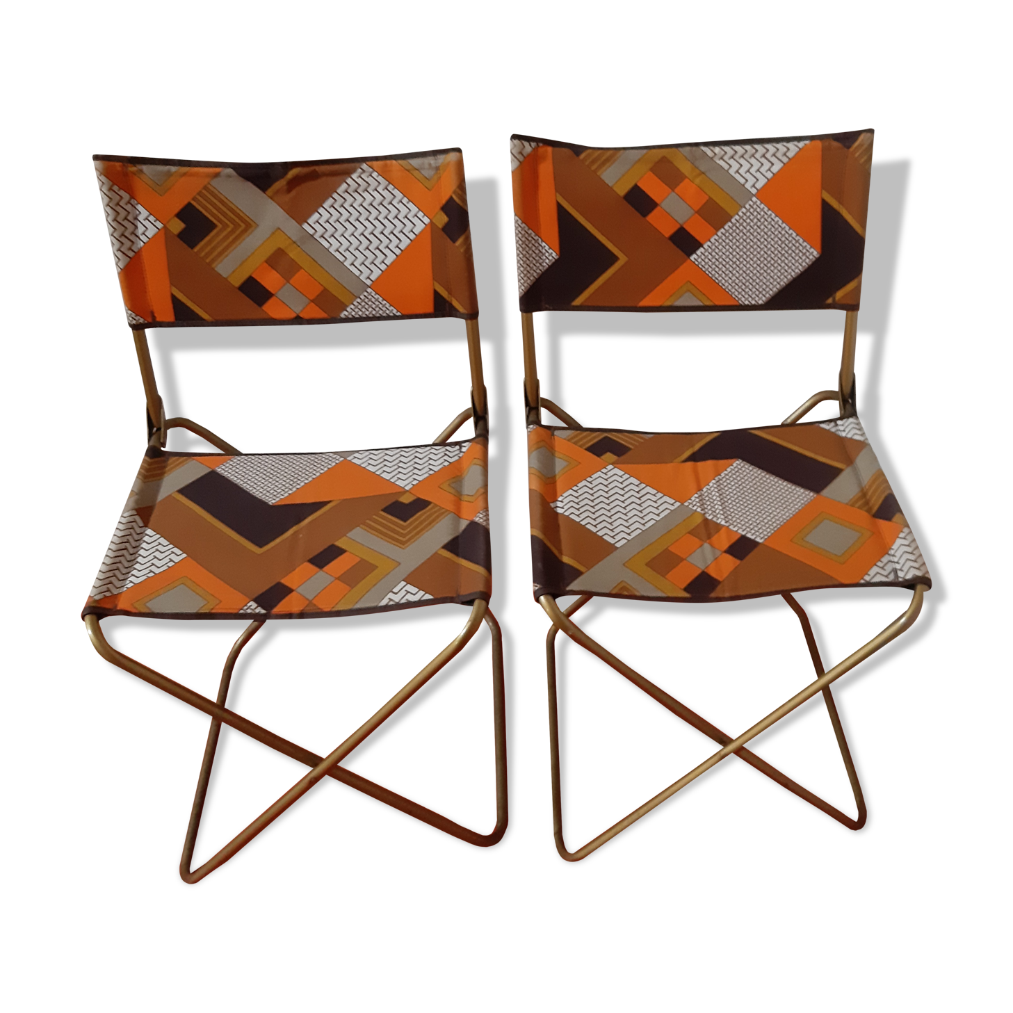 Pair of foldable camping chairs from the 70s