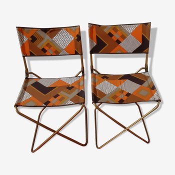 Pair of foldable camping chairs from the 70s