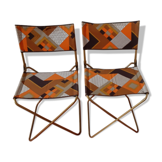 Pair of foldable camping chairs from the 70s