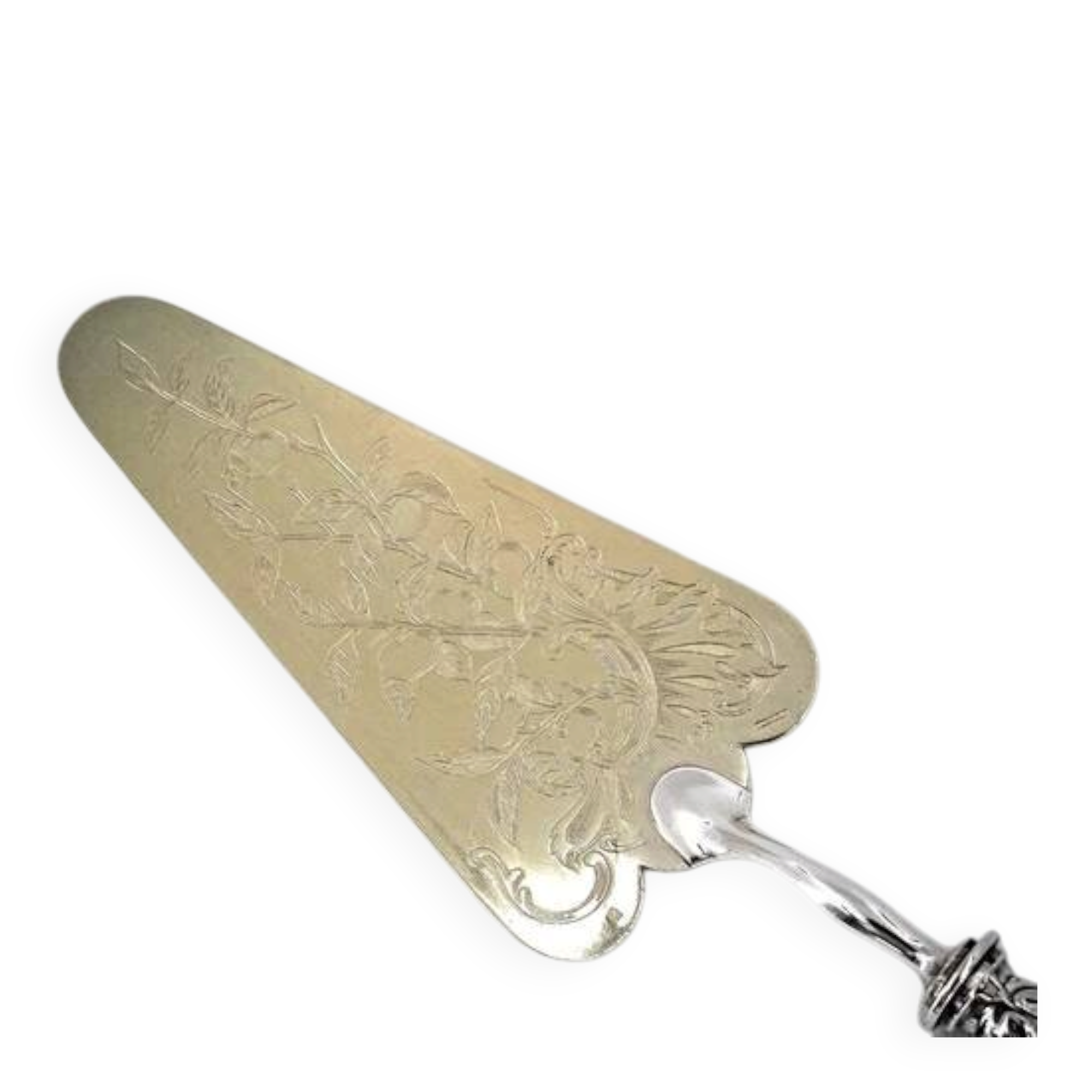 Christofle Rubans model, very beautiful cake server, engraved.
