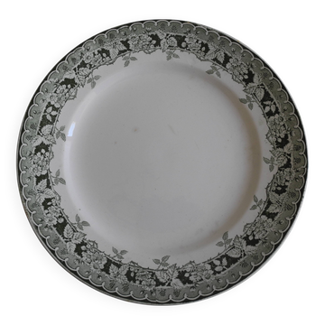 Old earthenware dish St Amand Hamage Murier antique French dish