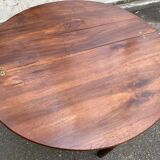 Round extendable dining table with drop leaf, 19th century console table