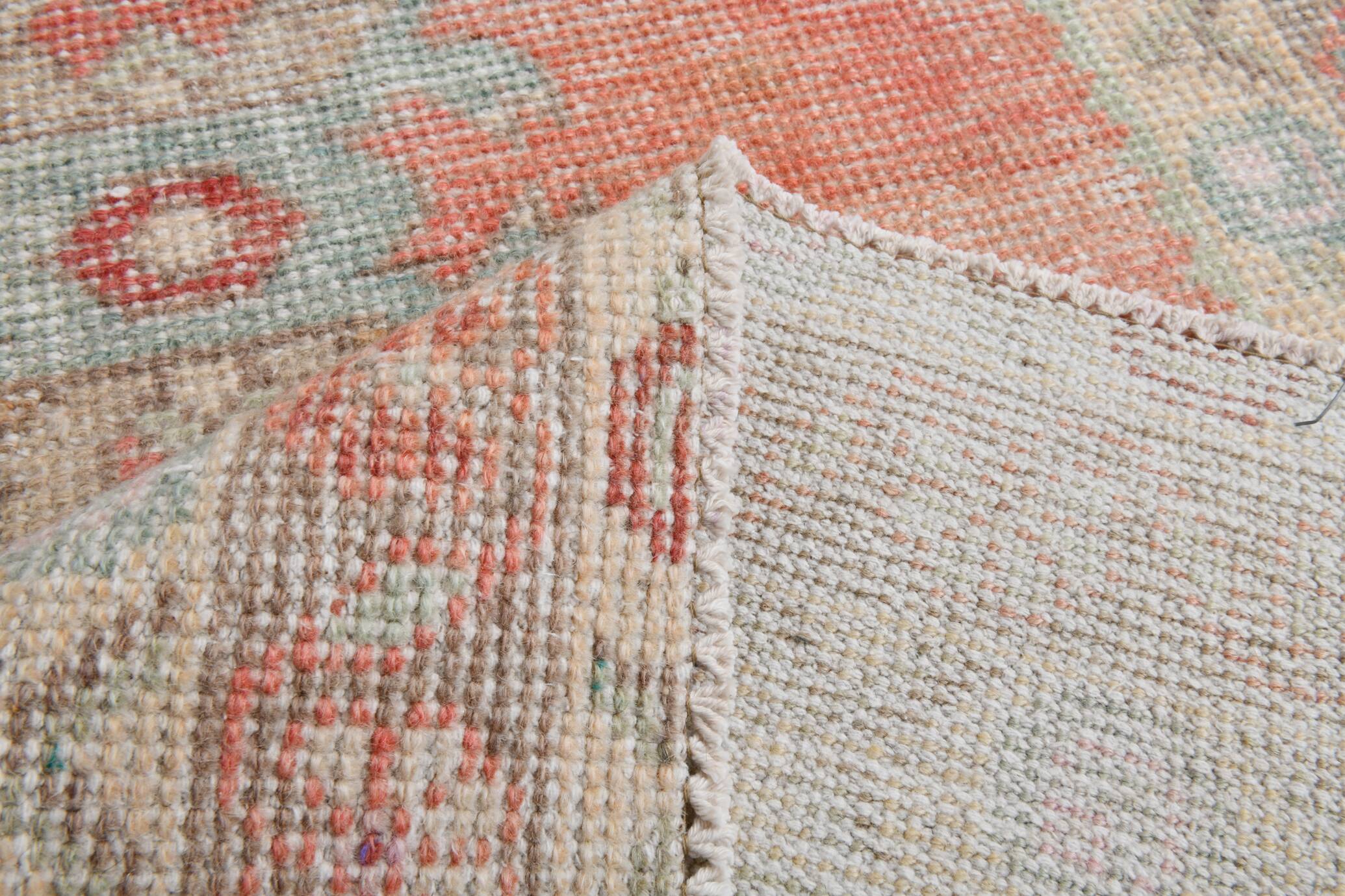 3x9 Red & Beige Vintage Persian Runner Rug, 98x285Cm SK 21187