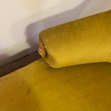Yellow velvet meridian bench