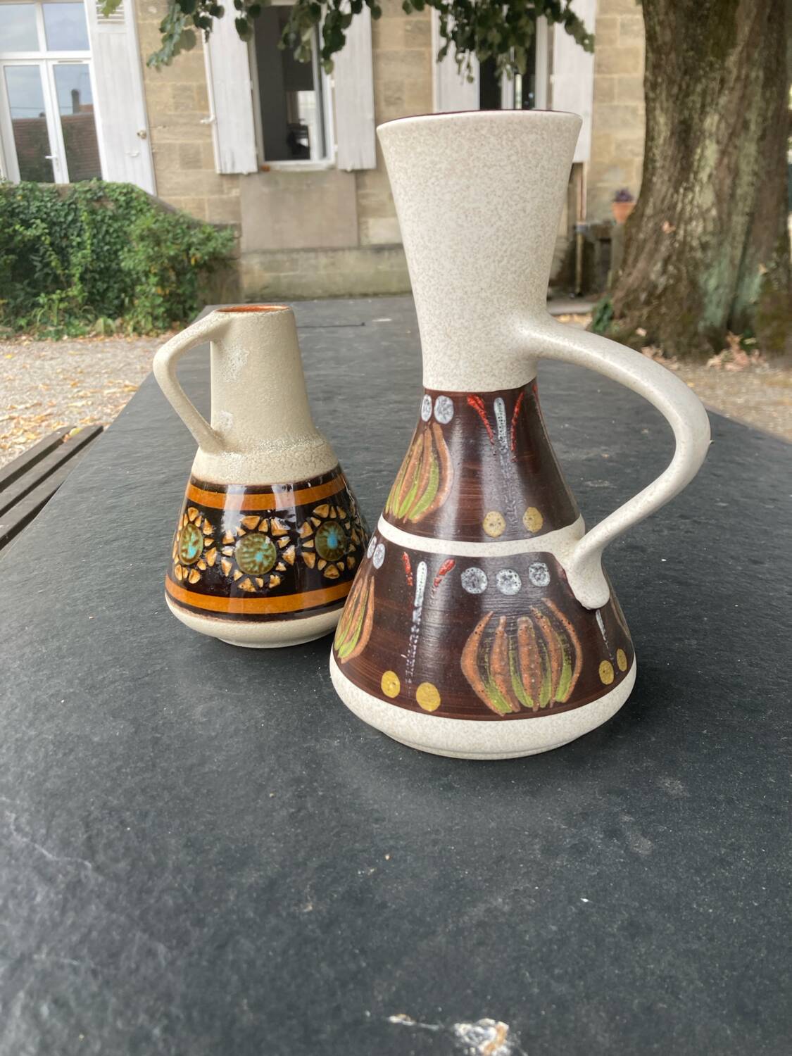 2 ceramic pitchers from the 60s