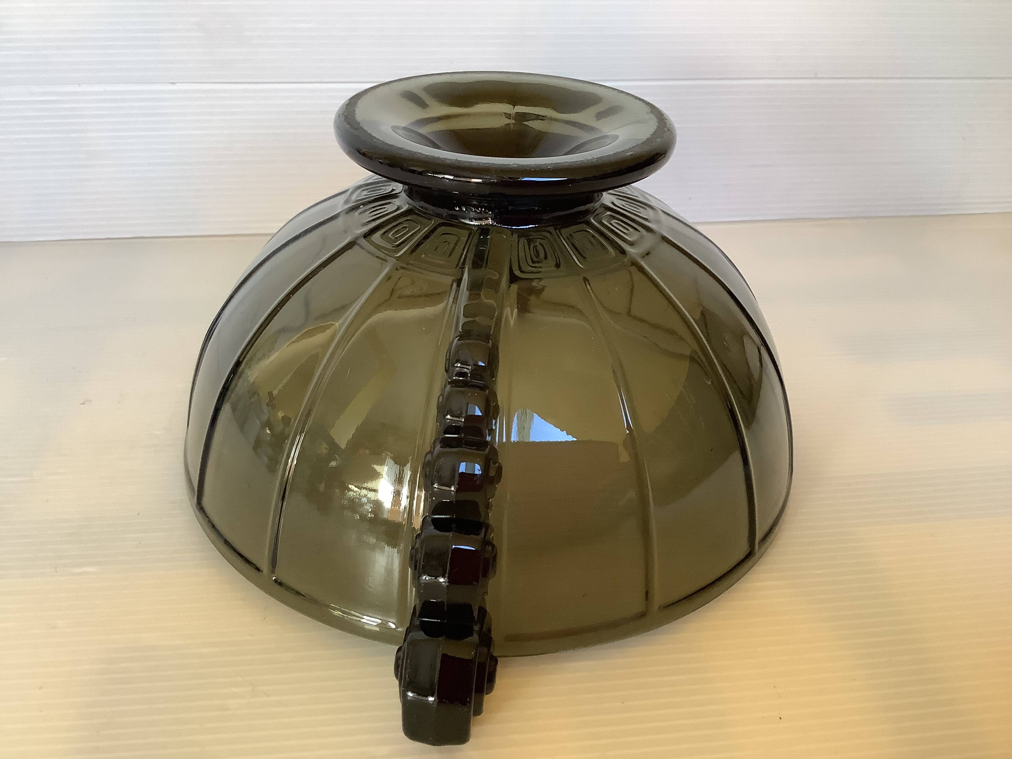 Geometric cup pressed molded glass art deco