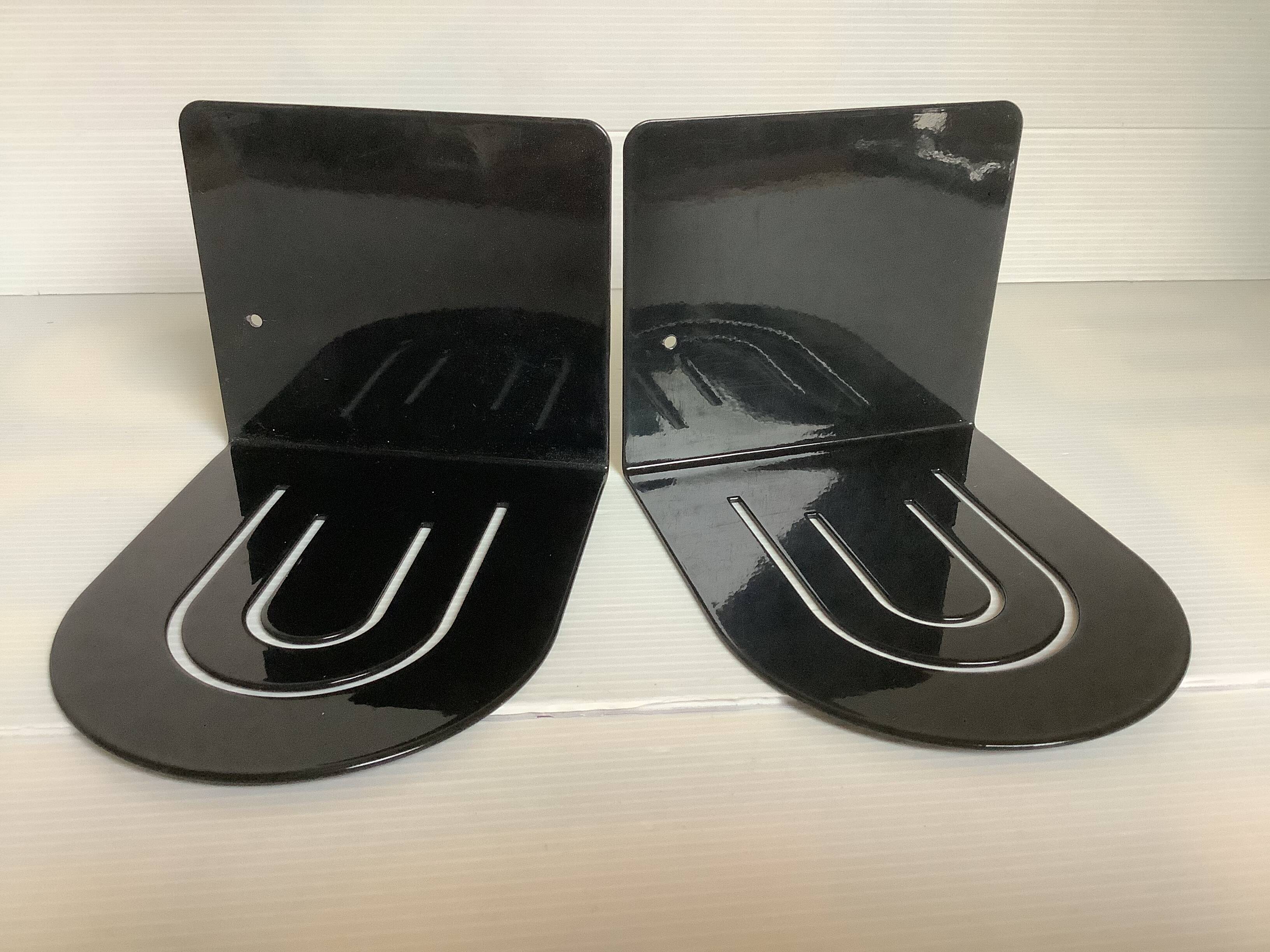 Pair of black metal arched bookends