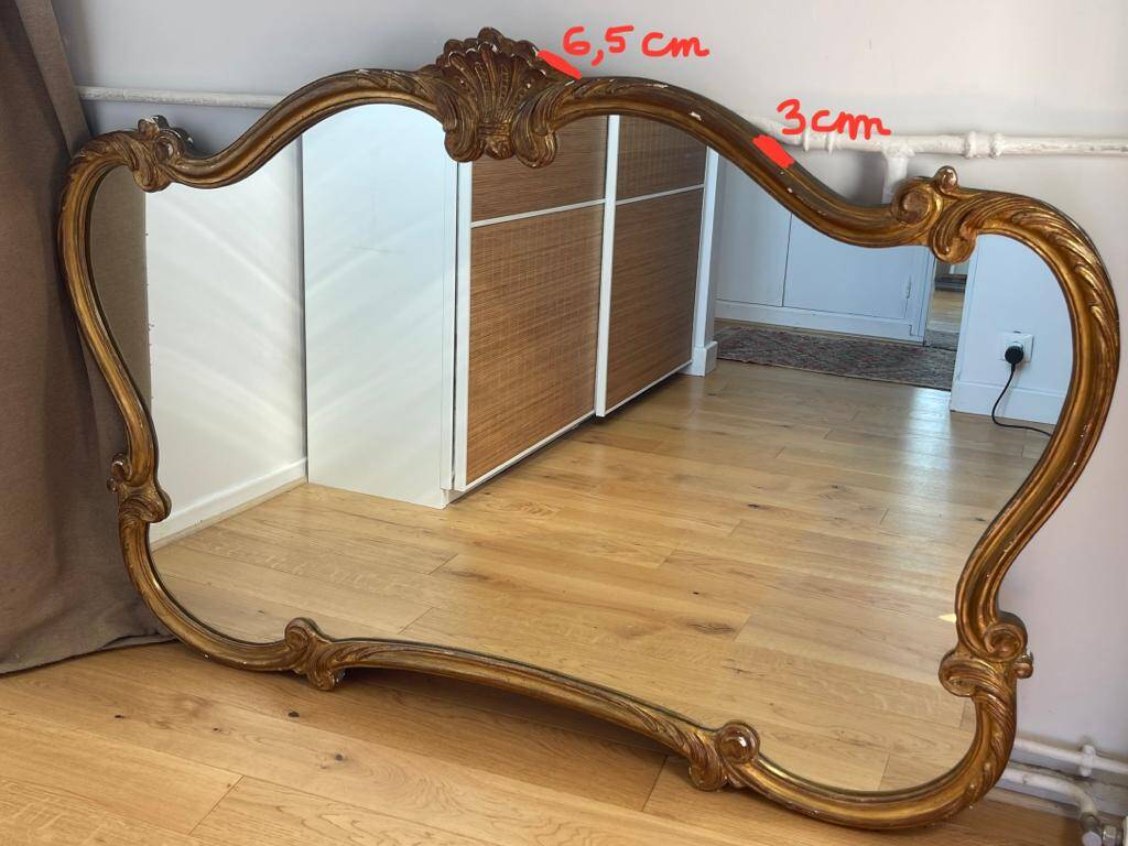 Antique gilded old mirror