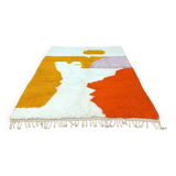 Tapis en laine naturelle taille 100 x 250 coloré