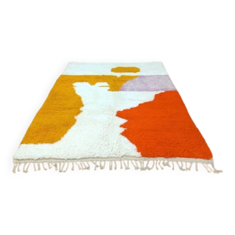 Natural wool rug, size 100 x 250 cm, colorful
