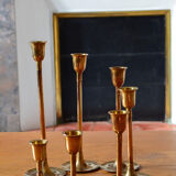 Ensemble de 7 bougeoirs en laiton 70´