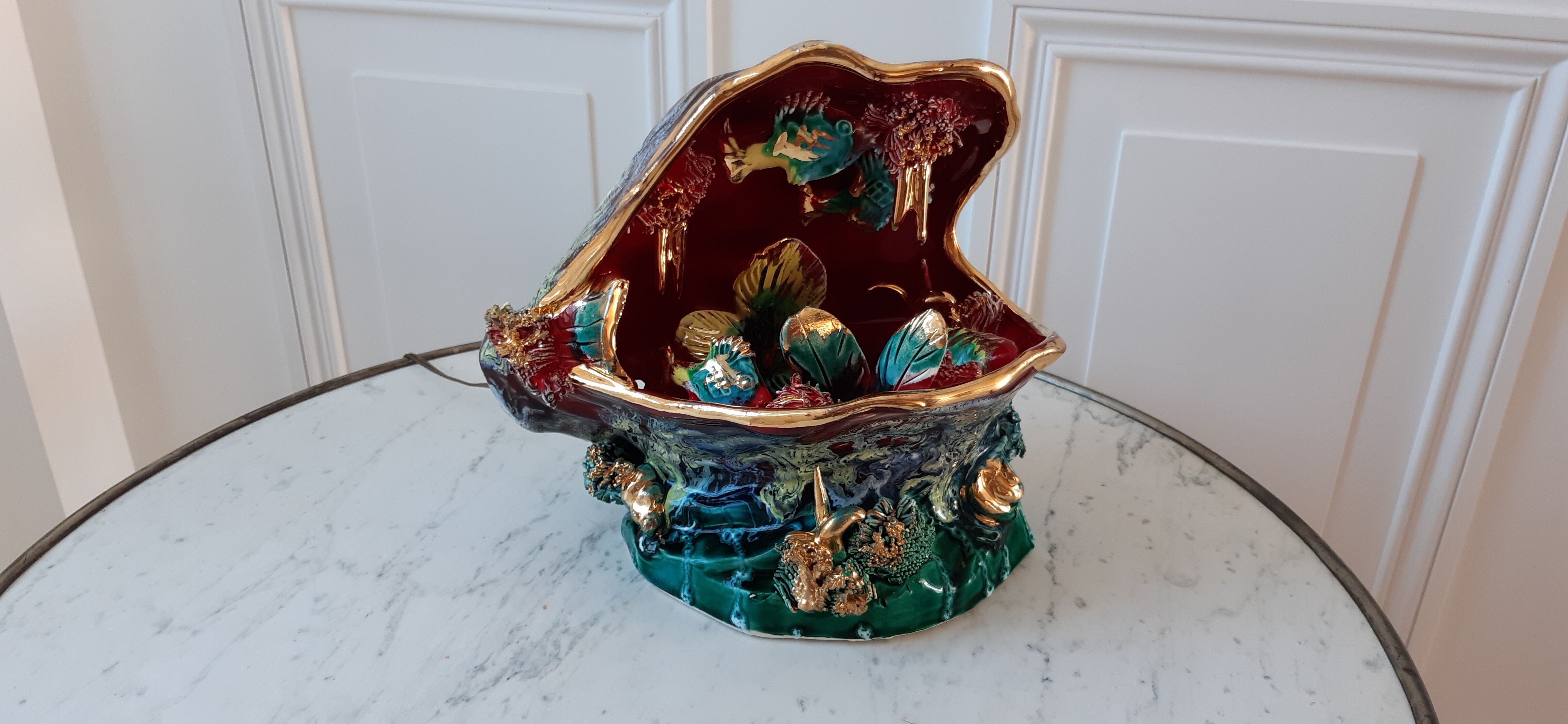 Shell lamp oysters Vallauris 70s