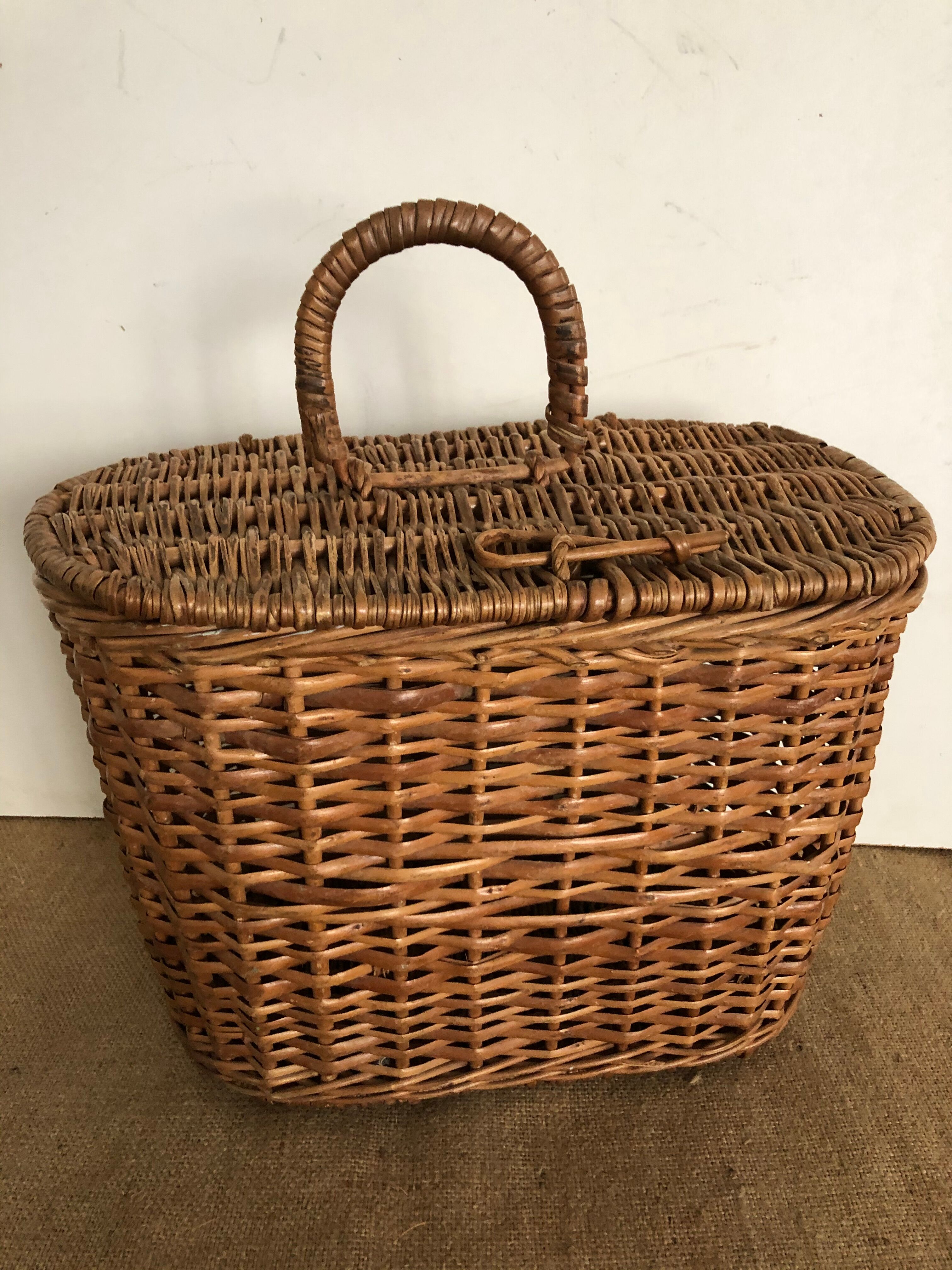 Old woven wicker basket